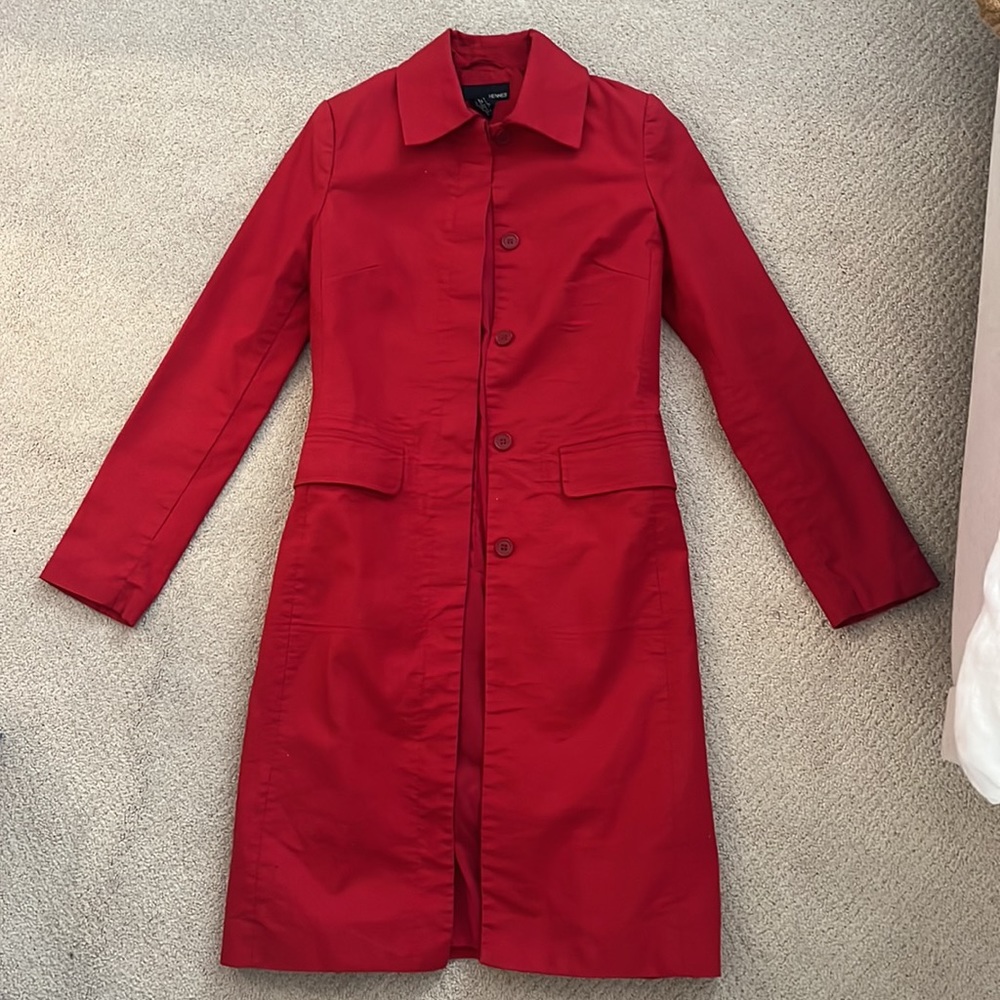 Hennes Red Trenchcoat - Size 4 (fits like 0/XS)